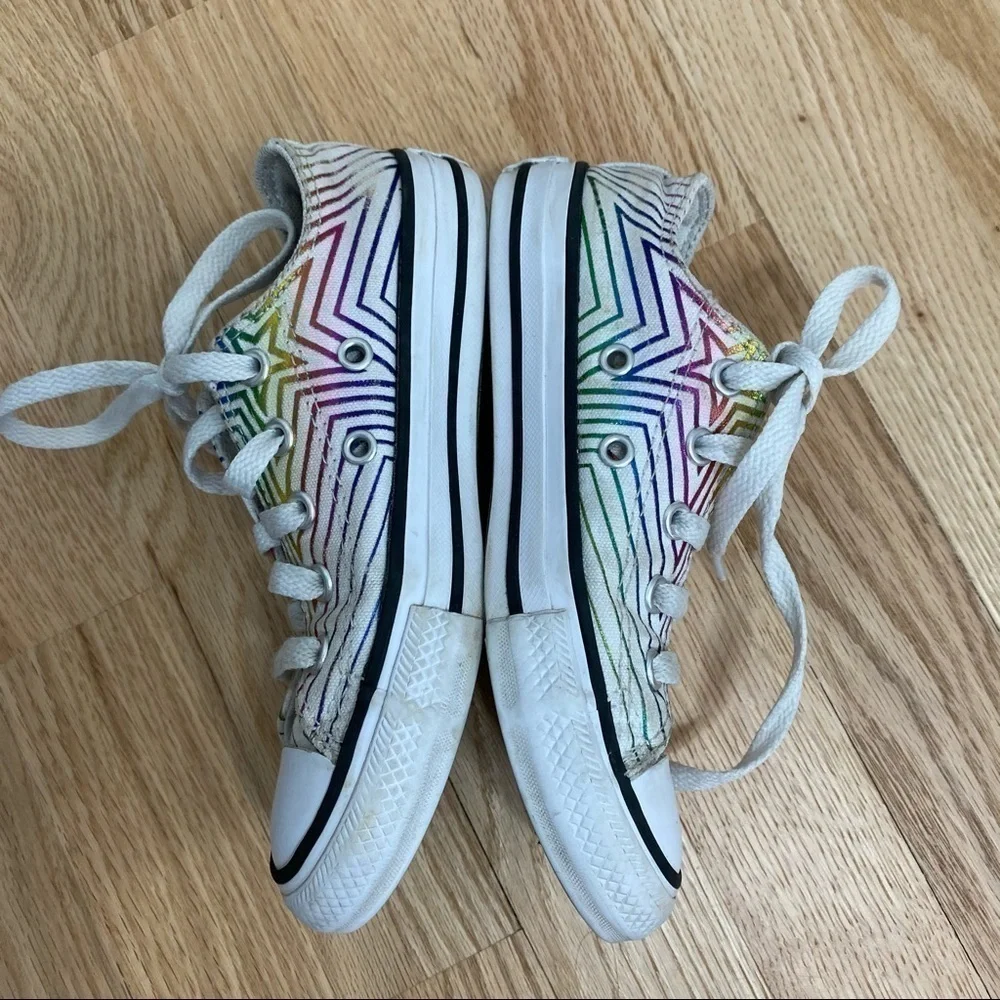 Converse Rainbow Star Print Sneakers Sz 12 Kids